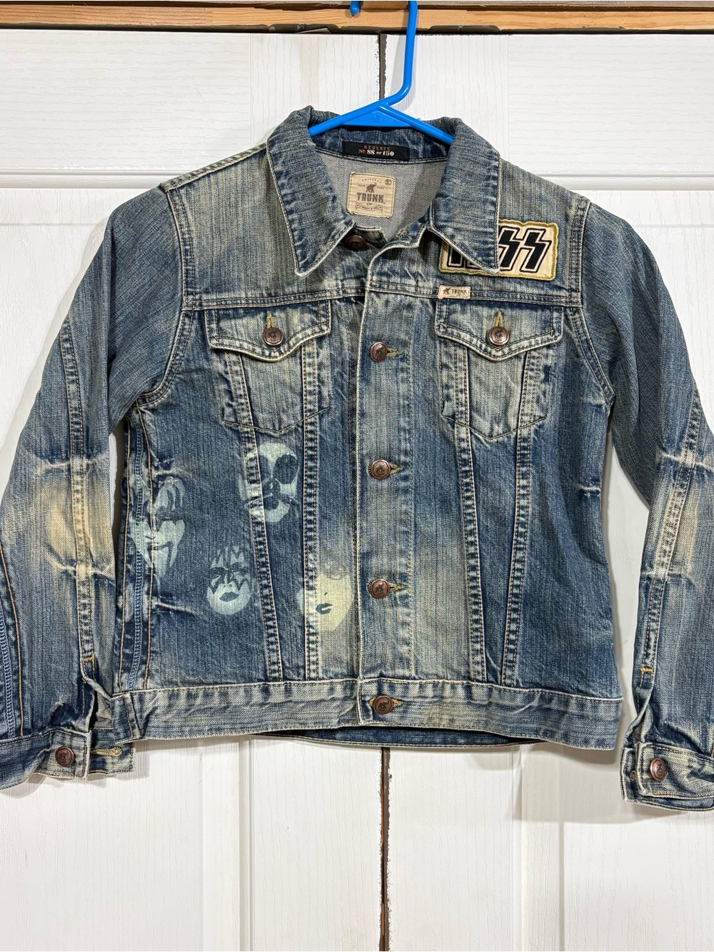 VTG 2005 Trunk Ltd Kiss Denim Jacket Reserve 88/150 Kids XL 16 P2P 1977 Graphic